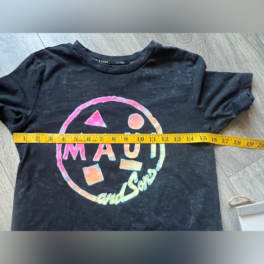 MAUI AND SONS Amped Cookie Neon Off Black Surf Beach T-Shirt. Size S - Picture 9 of 10